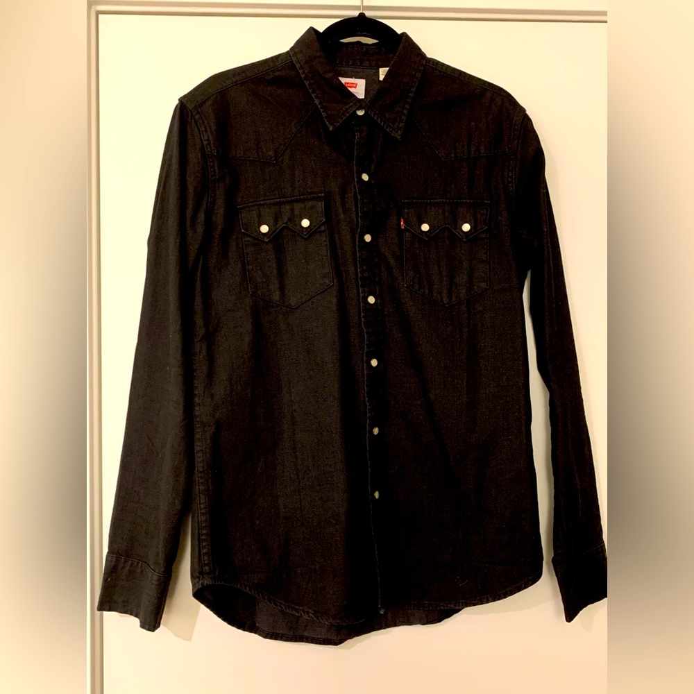 Levi’s Black Western Shirt w/ White Snap Buttons